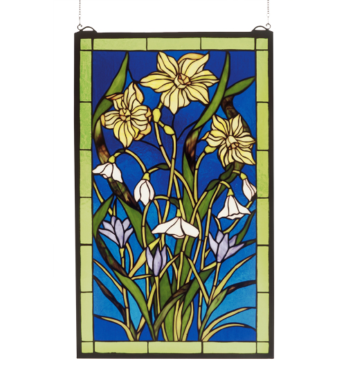 15"W X 25"H Spring Bouquet Stained Glass Window