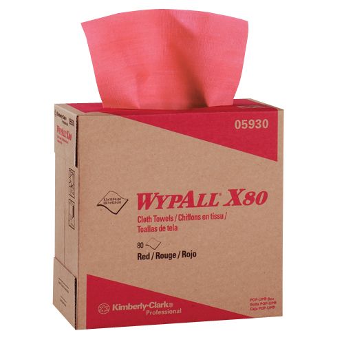 (1 CARTON) KIMBERLY-CLARK WYPALL WIPER, X80 POP-UP BOX: 80 SHEETS/BOX, 5 BOX/CARTON