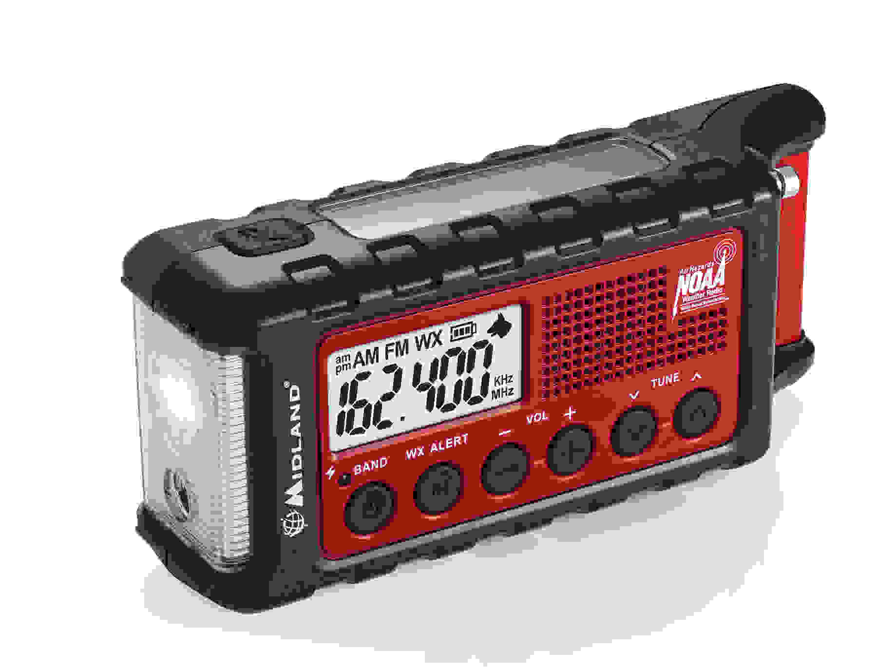 Midland ER310 Solar Crank Am/Fm Radio With USB Charging Port, Noaa Weather, Flashlight With Sos Beacon & Ultrasonic Dog Whistle