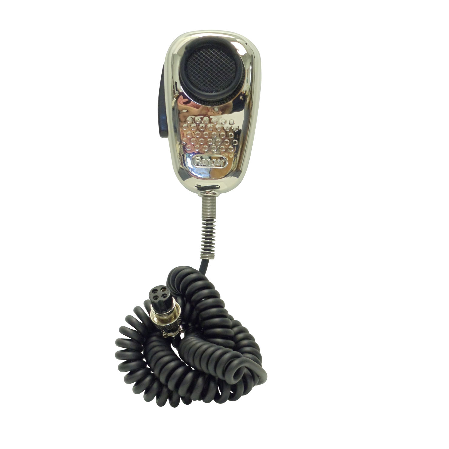 Ranger - Sra-198C Chrome Noise Cancelling Microphone Wired 4-Pin Standard For Cb & Ham Radios
