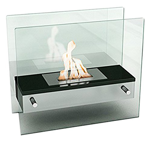 Naples H Tabletop Firepit Bio-Ethanol Ventless Fireplace Black