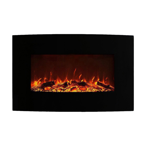 Chelsea 35" Curved Black Wall Mounted Electric Fireplace