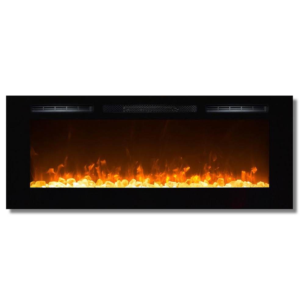 Sydney 50 Inch Crystal Recessed Wall Mounted Electric Fireplace