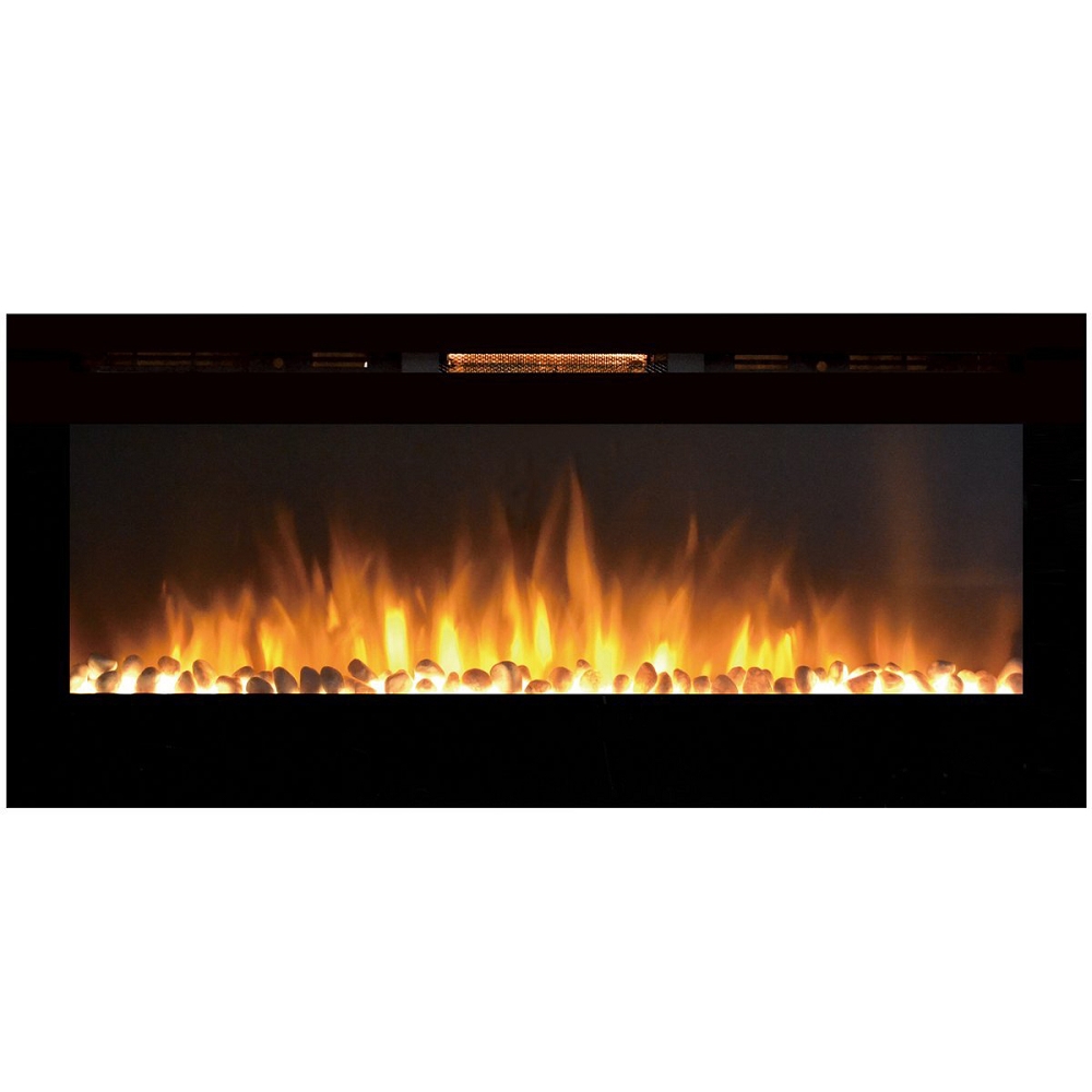 Sydney 50 Inch Pebble Recessed Pebble Wall Mounted Electric Fireplace