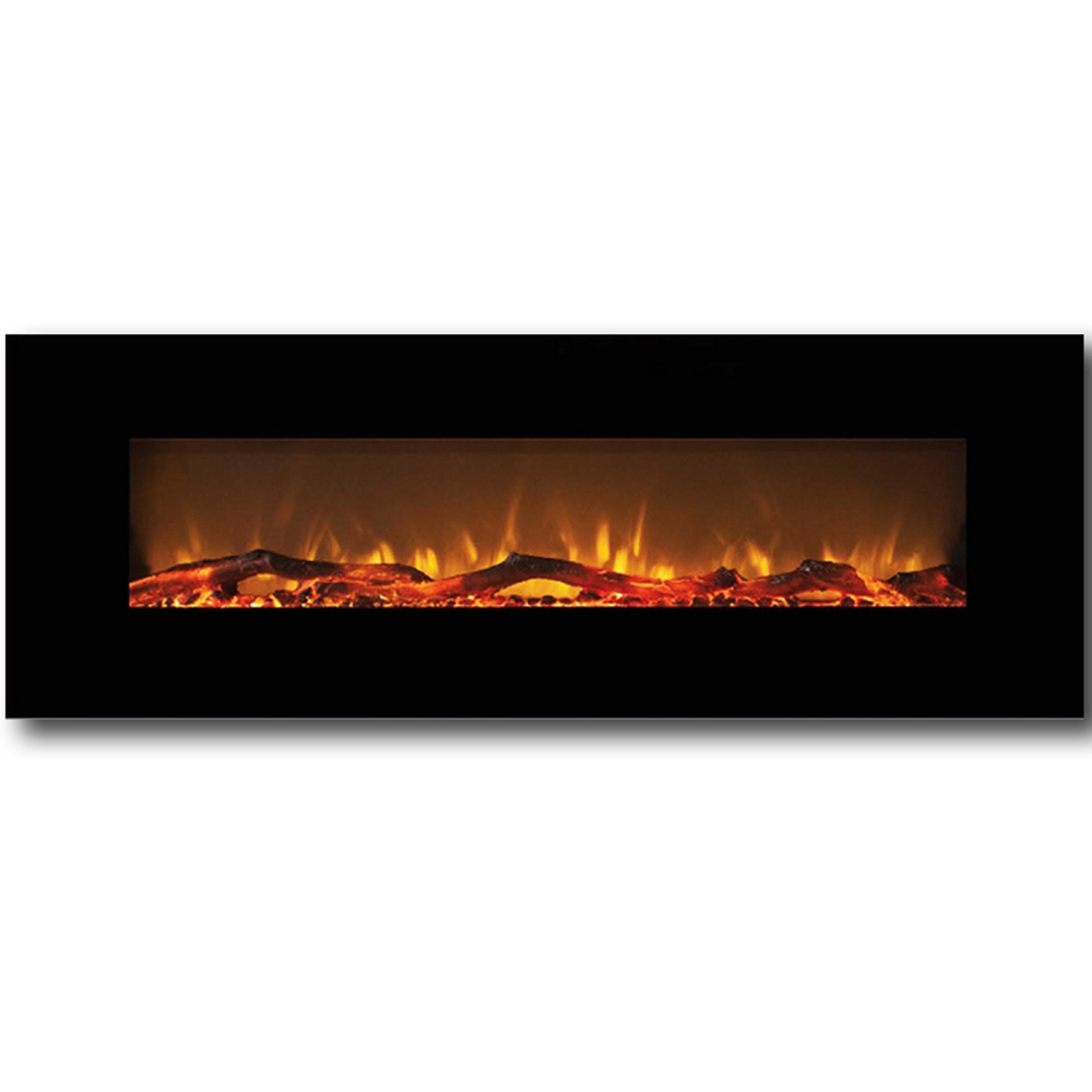 Oakland 72 Inch Log Linear Wall Mounted Electric Fireplace