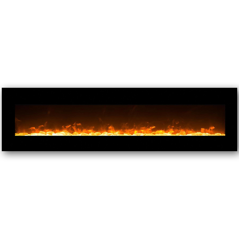 Lima 95 Inch Crystal Wall Mounted Electric Fireplace