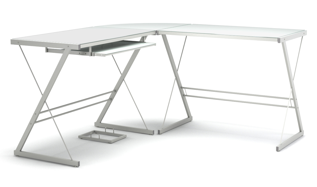 Madison L-Shaped Computer Desk in White