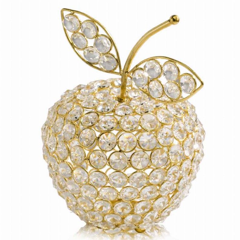 Manzana Cristal ornament - Gold Apple Gold