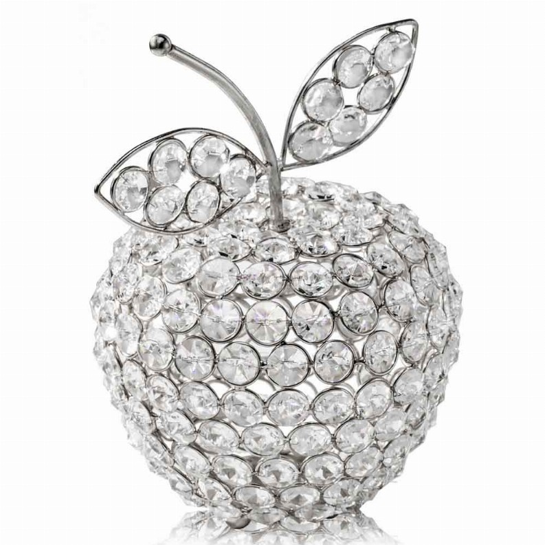 Manzana Cristal ornament - Silver Apple Silver