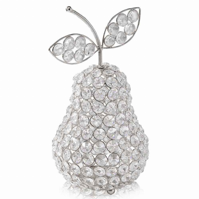 Manzana Cristal ornament - Silver Pear Silver