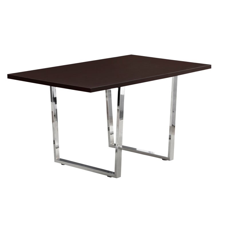Dining Table - 36"X 60" / Cappuccino / Chrome Metal