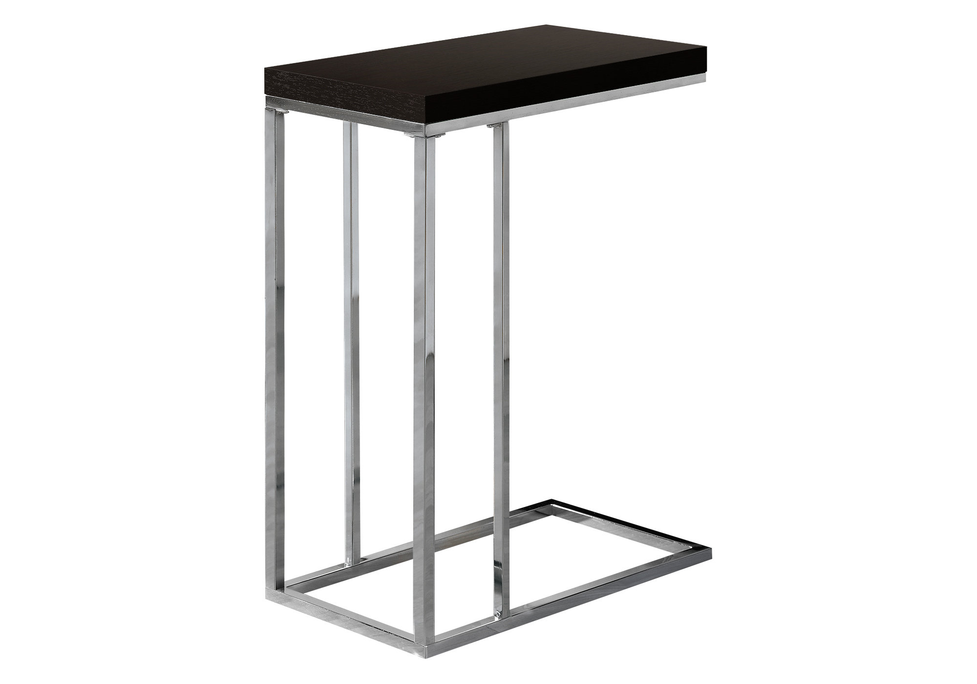 ACCENT TABLE - CAPPUCCINO WITH CHROME METAL