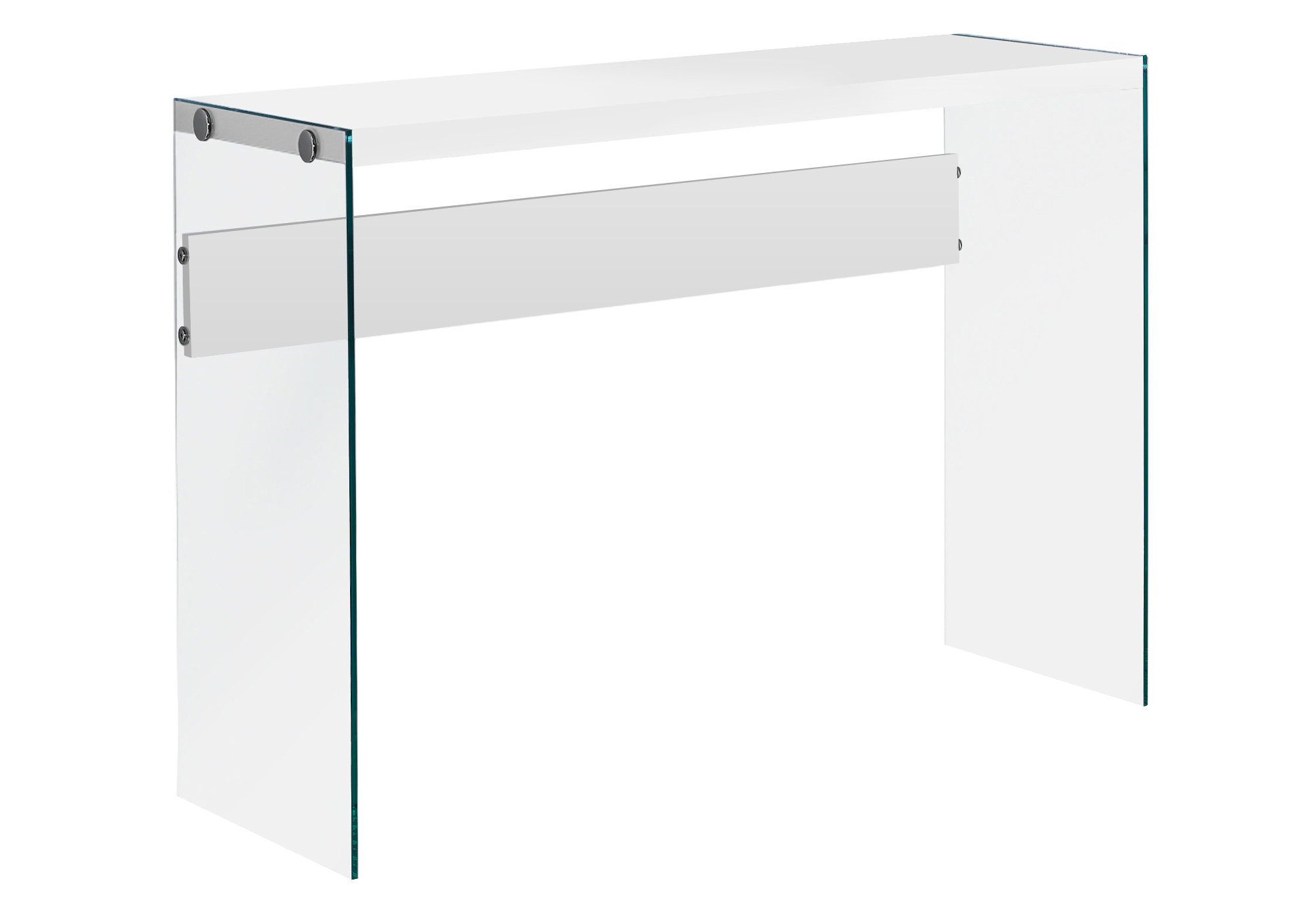 ACCENT TABLE - 44"L / GLOSSY WHITE / TEMPERED GLASS