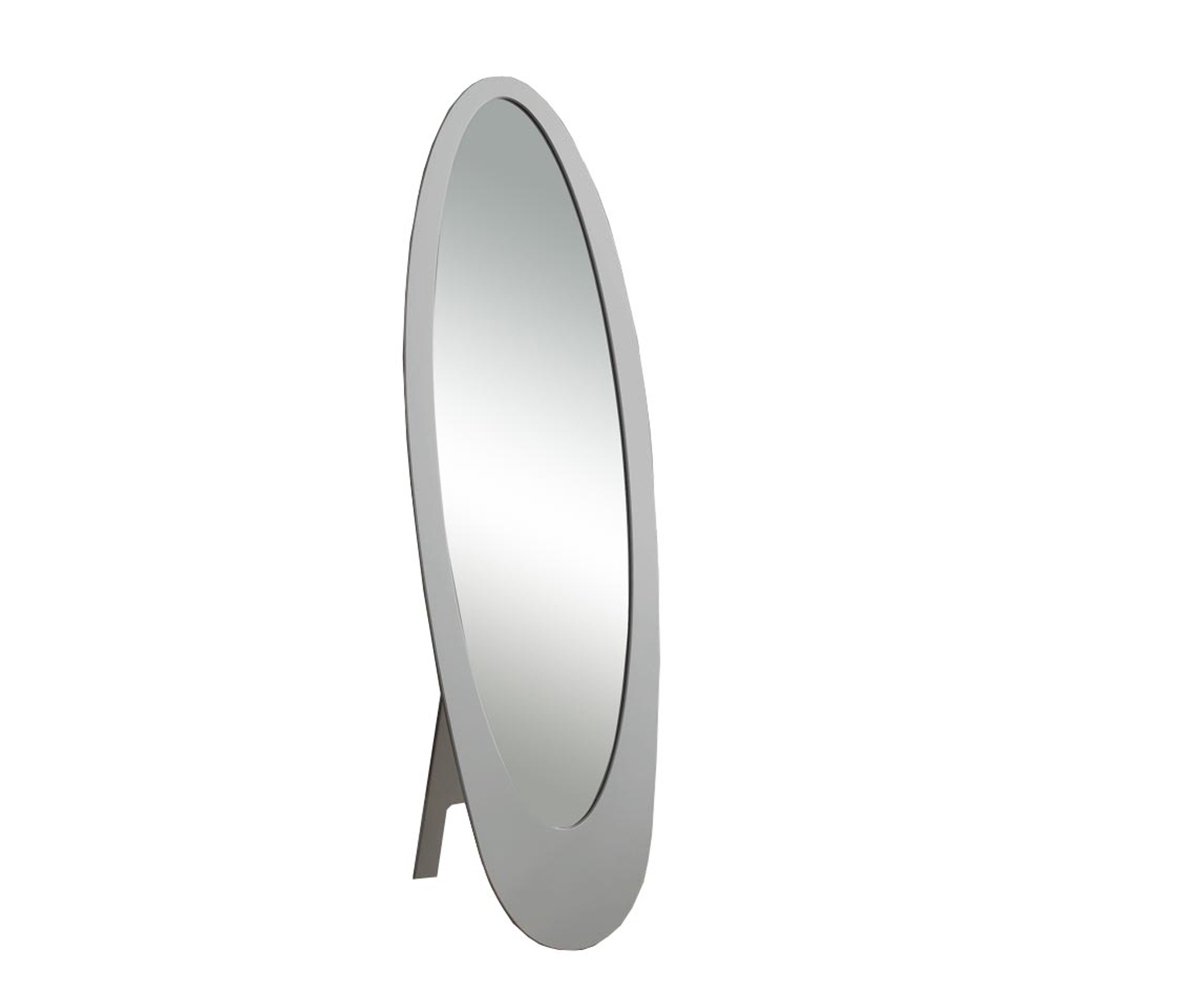 59" Contemporary Oval Shaped Cheval Mirror, Gray
