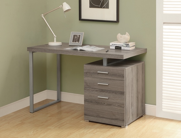 48" Left Or Right Facing Computer Desk, Dark Taupe