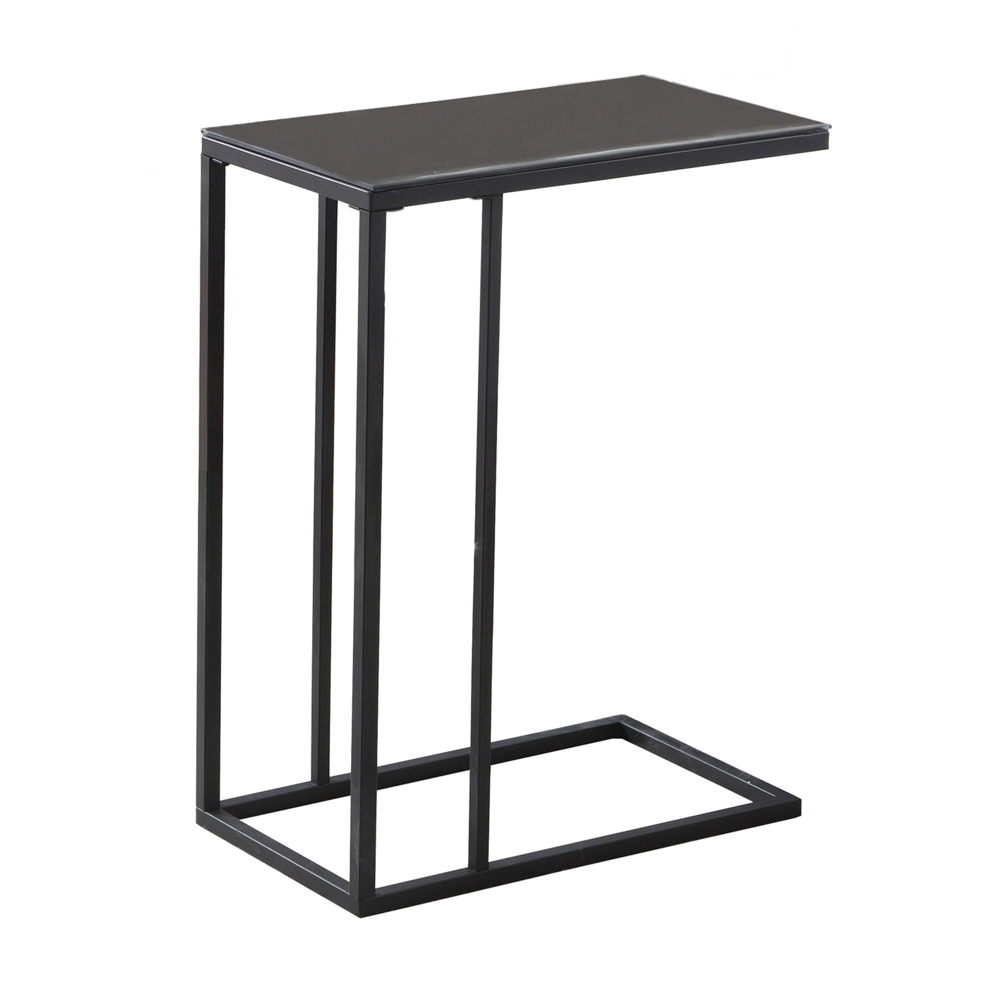 ACCENT TABLE - BLACK METAL / BLACK TEMPERED GLASS
