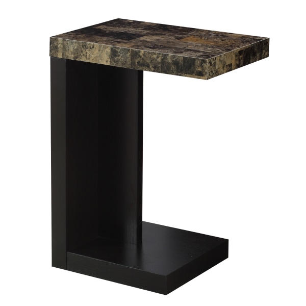 ACCENT TABLE - CAPPUCCINO / MARBLE-LOOK TOP