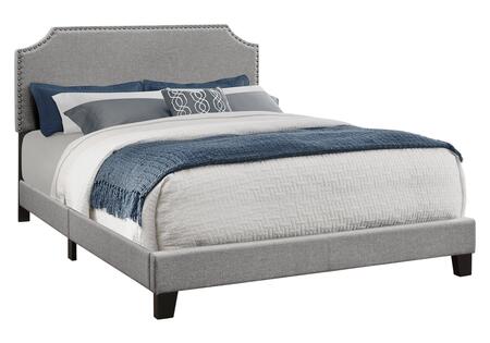 Bed - Queen Size / Contemporary /Linen With Chrome Trim