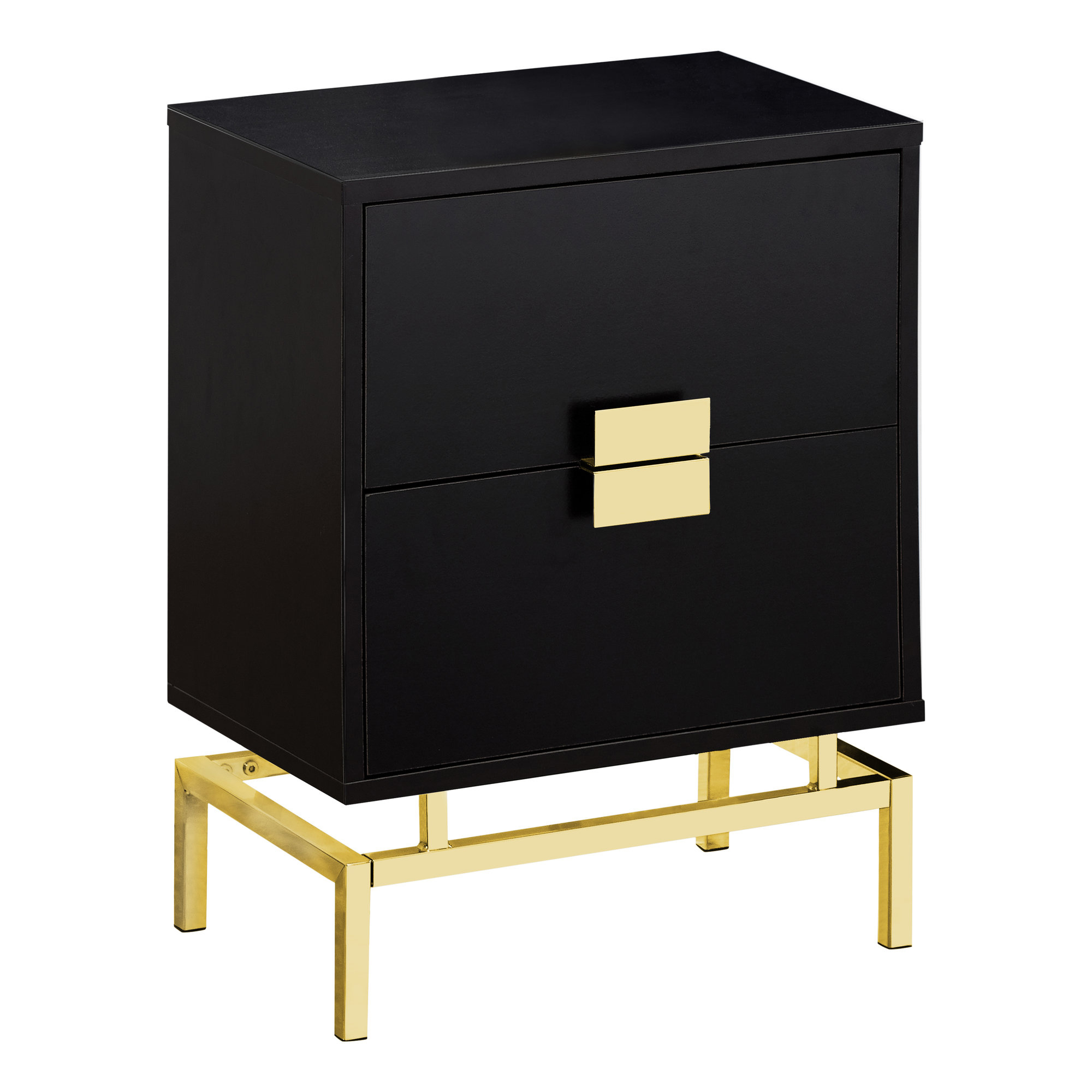 ACCENT SIDE TABLE - 24"H / CAPPUCCINO / GOLD METAL