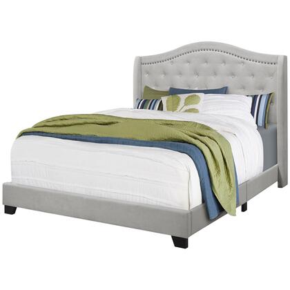 Bed - Queen Size / Classic Lightvelvet With Chrome Trim
