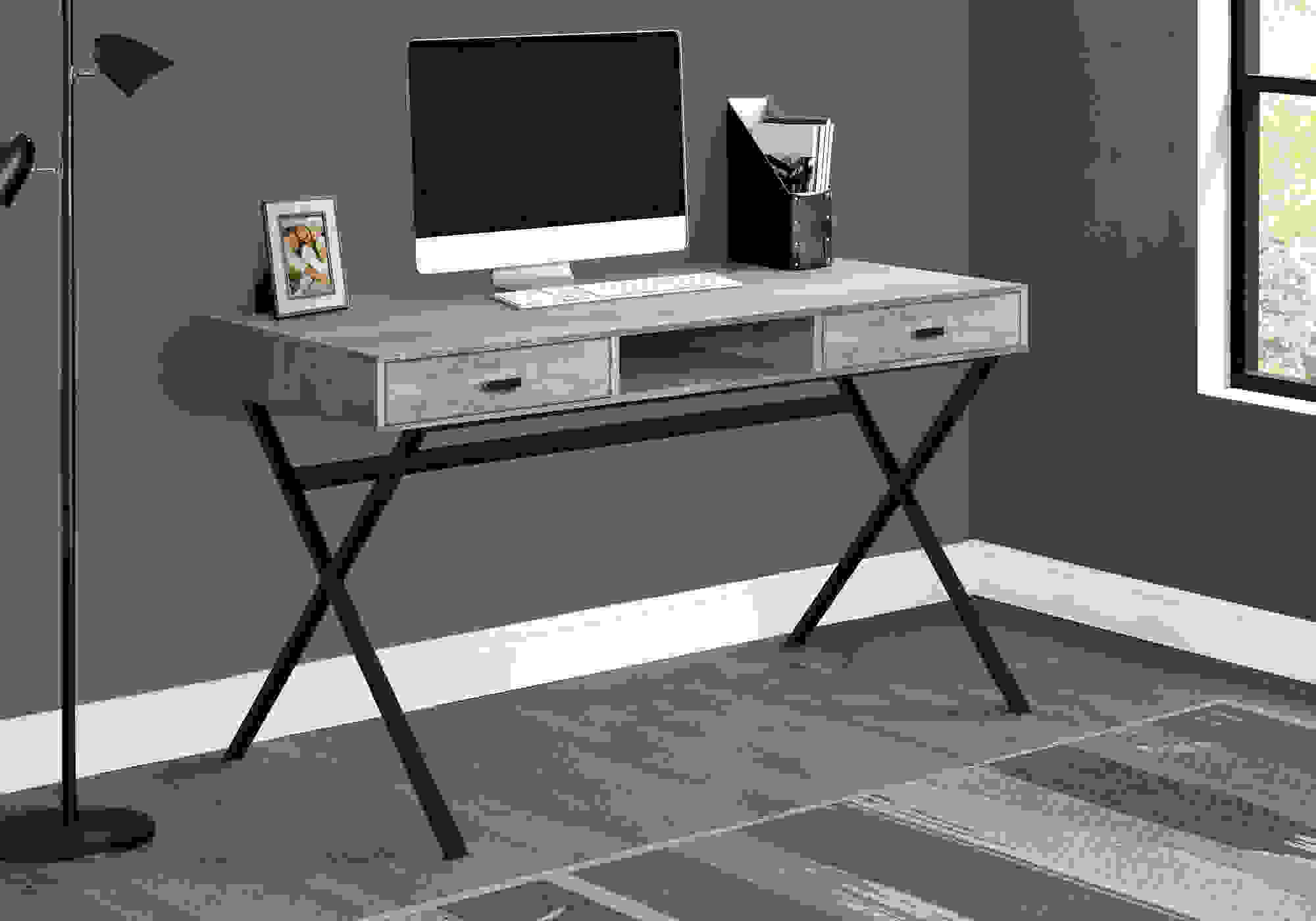 Computer Desk - 48"L / Contemporaryreclaimed Wood Look/  Metal