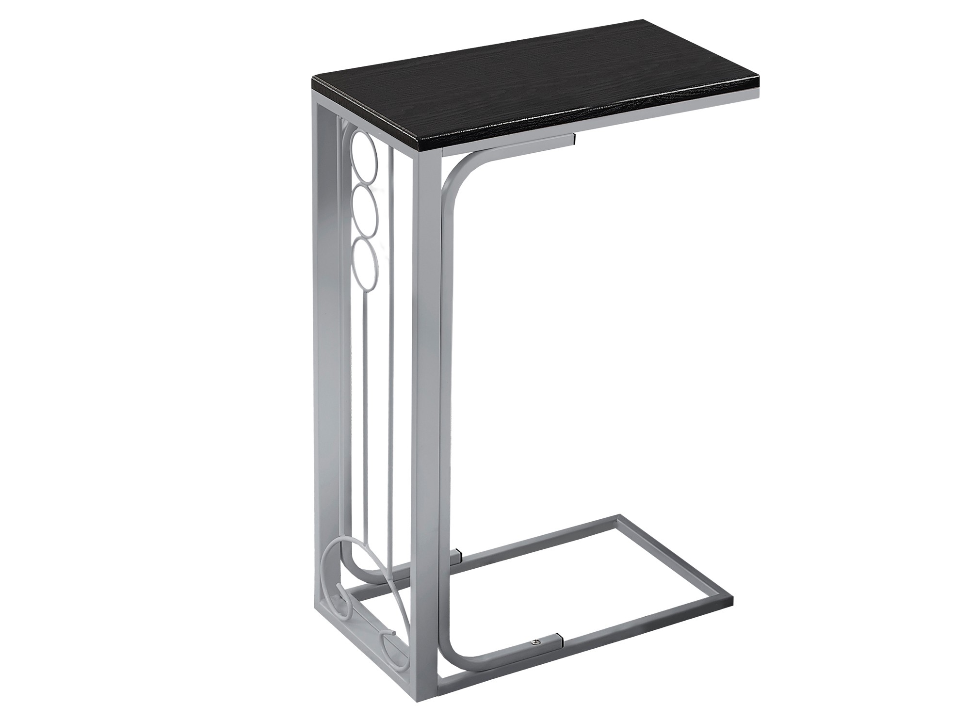 ACCENT TABLE - BLACK TOP / SILVER METAL