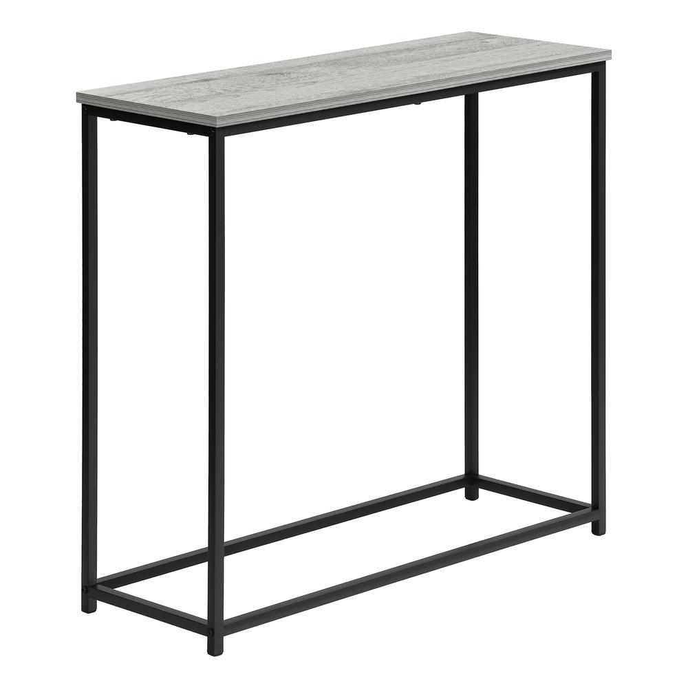 ACCENT TABLE - 32"L / GREY / BLACK METAL HALL CONSOLE