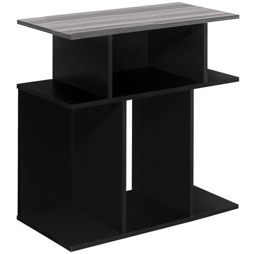 ACCENT TABLE - 24"H / BLACK / GREY TOP