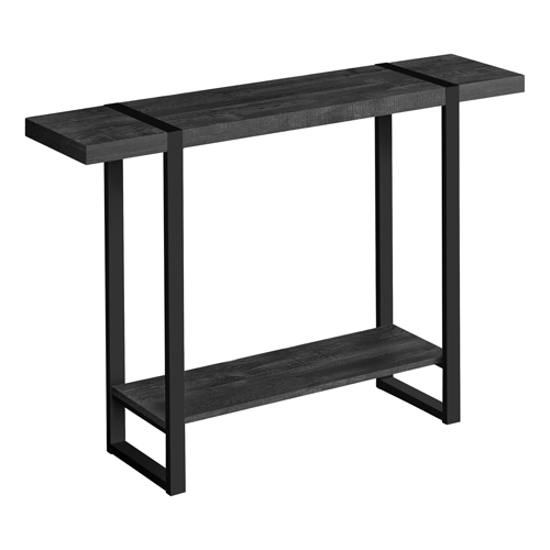 ACCENT TABLE - 48"L / BLACK RECLAIMED WOOD-LOOK / BLACK