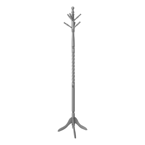 Coat Rack - 72"H, Grey Wood Traditional Style