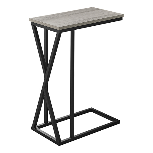 Accent Table - 25"H, Grey, Black Metal