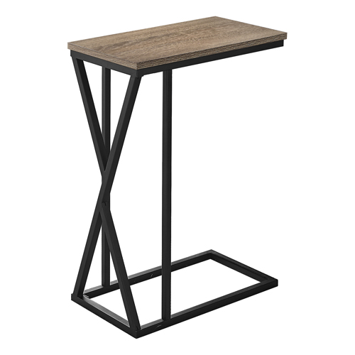 Accent Table - 25"H, Dark Taupe, Black Metal