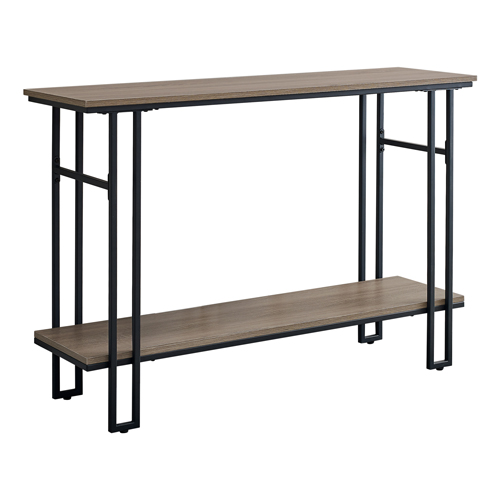 ACCENT TABLE - 48"L - TAUPE / BLACK METAL HALL CONSOLE