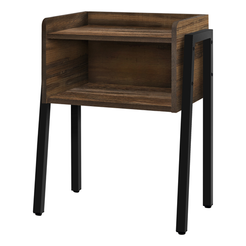 Accent Table - 23"H, Brown Reclaimed-Look, Black Metal