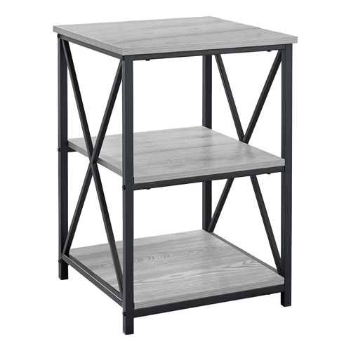 ACCENT TABLE - 26"H / GREY / BLACK METAL