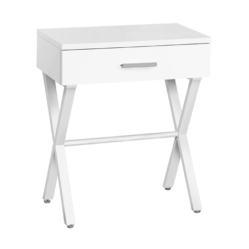 ACCENT TABLE - 24"H / WHITE / WHITE METAL