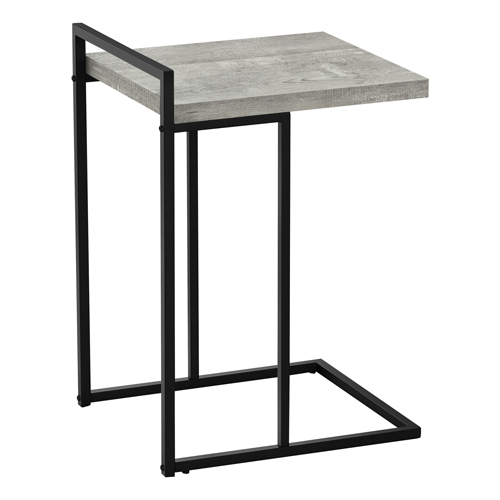 ACCENT TABLE - 25"H / GREY RECLAIMED WOOD / BLACK METAL
