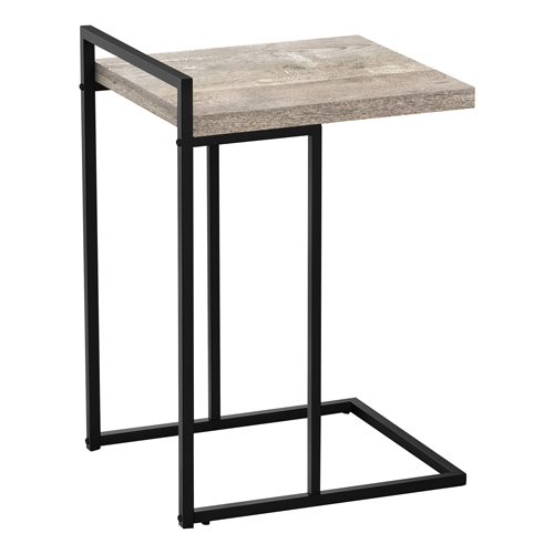 ACCENT TABLE - 25"H / TAUPE RECLAIMED WOOD / BLACK METAL