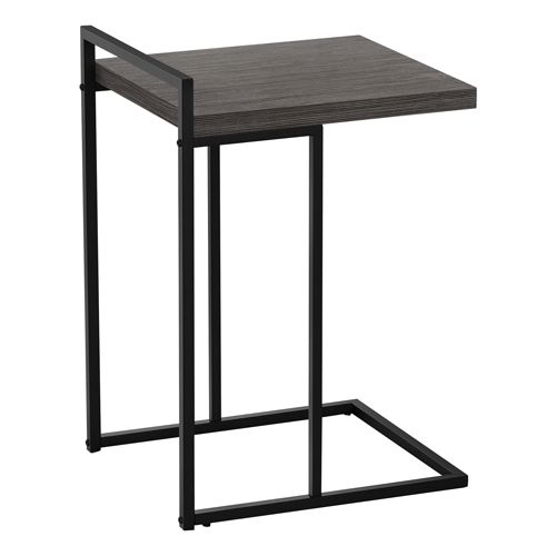 ACCENT TABLE - 25"H / GREY / BLACK METAL