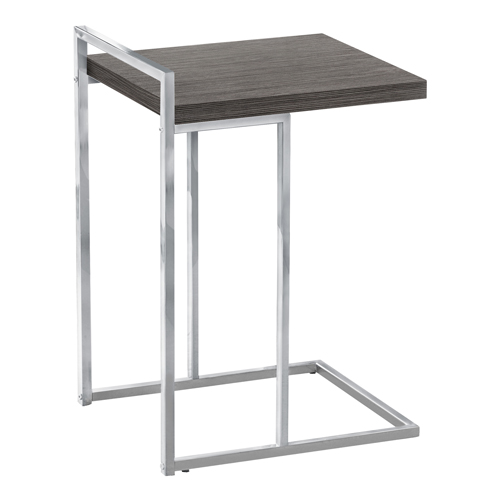 ACCENT TABLE - 25"H / GREY / CHROME METAL