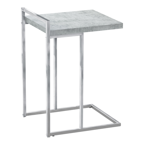 ACCENT TABLE - 25"H / GREY CEMENT / CHROME METAL