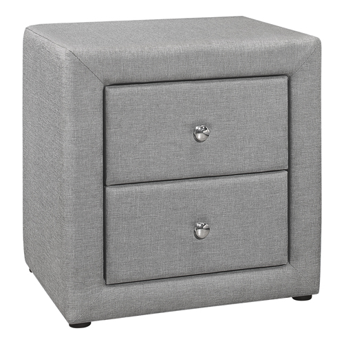 BEDROOM ACCENT - 21"H / GREY LINEN NIGHT STAND