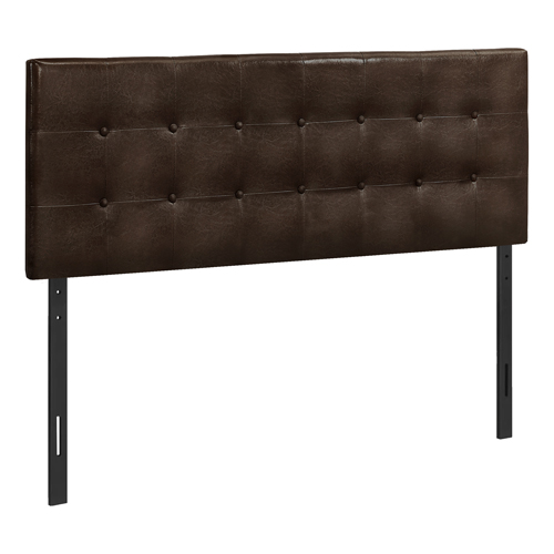 Bed - Queen Size In Brown Leather-Look Headboard Only