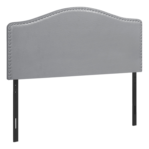 Bed - Full Size, Grey Leather-Look Headboard Only