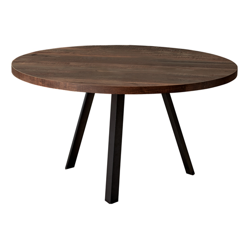 Coffee Table - 36"Dia/ Brown Reclaimed Wood, Black Metal