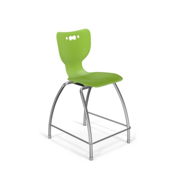 Hierarchy Stool - 4-Leg Stool (24 inch) - Green- No Arms- Chrome Base -