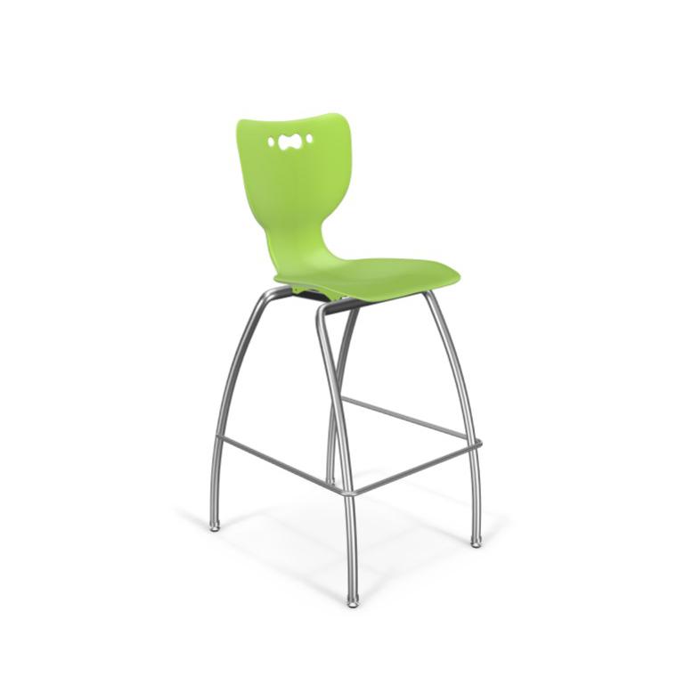 Hierarchy Stool - 4-Leg Stool (30  inch) - Green- No Arms- Chrome Base