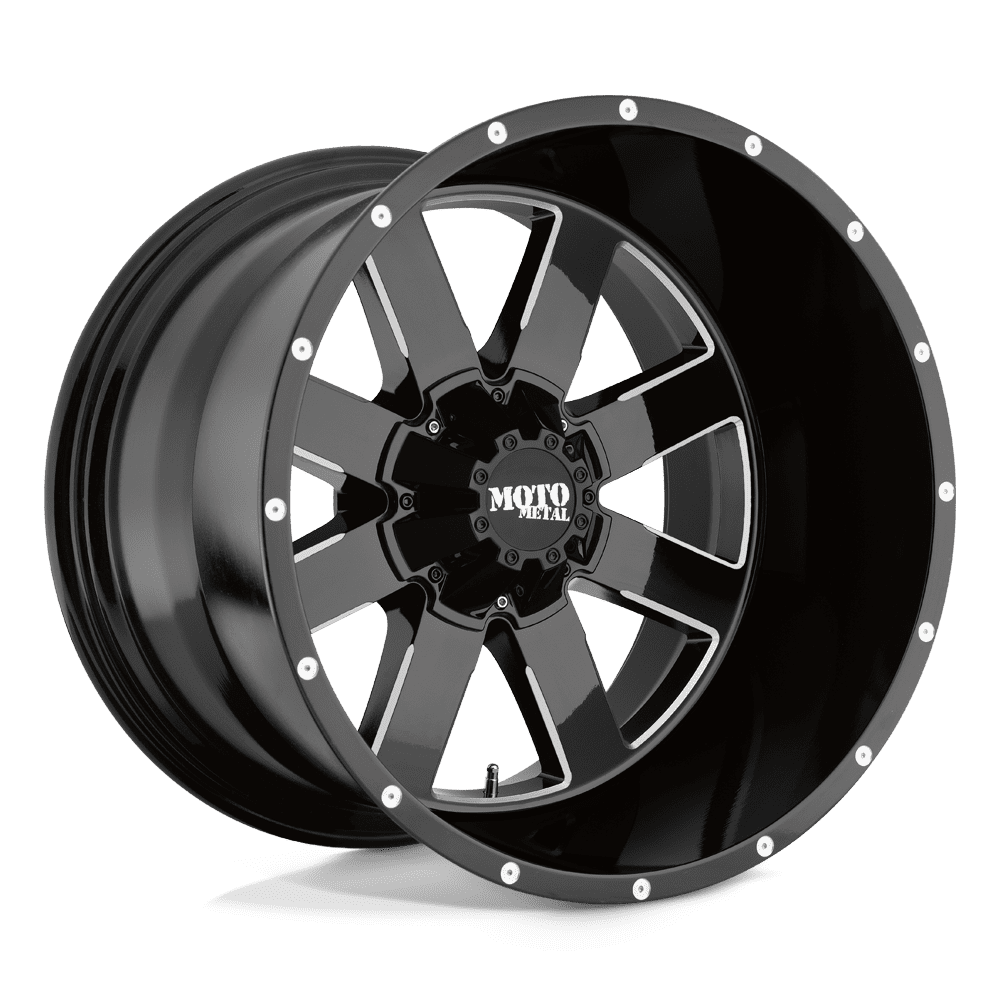 MOTO METAL 20x12 962 MO962 GLOSS BLACK WITH MILLED ACCENTS 6X135 bp 4.77 b/s 44