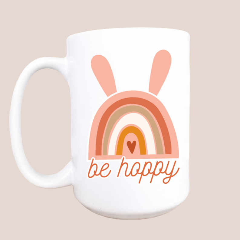 Be hoppy spring ceramic coffee mug