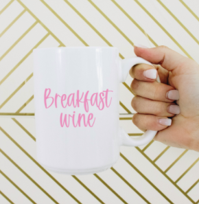 Breakfast wine ceramic coffee mug